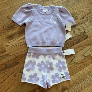 GRAYSON MINI GIRLS PURPLE WHITE OUTFIT 2T NEW